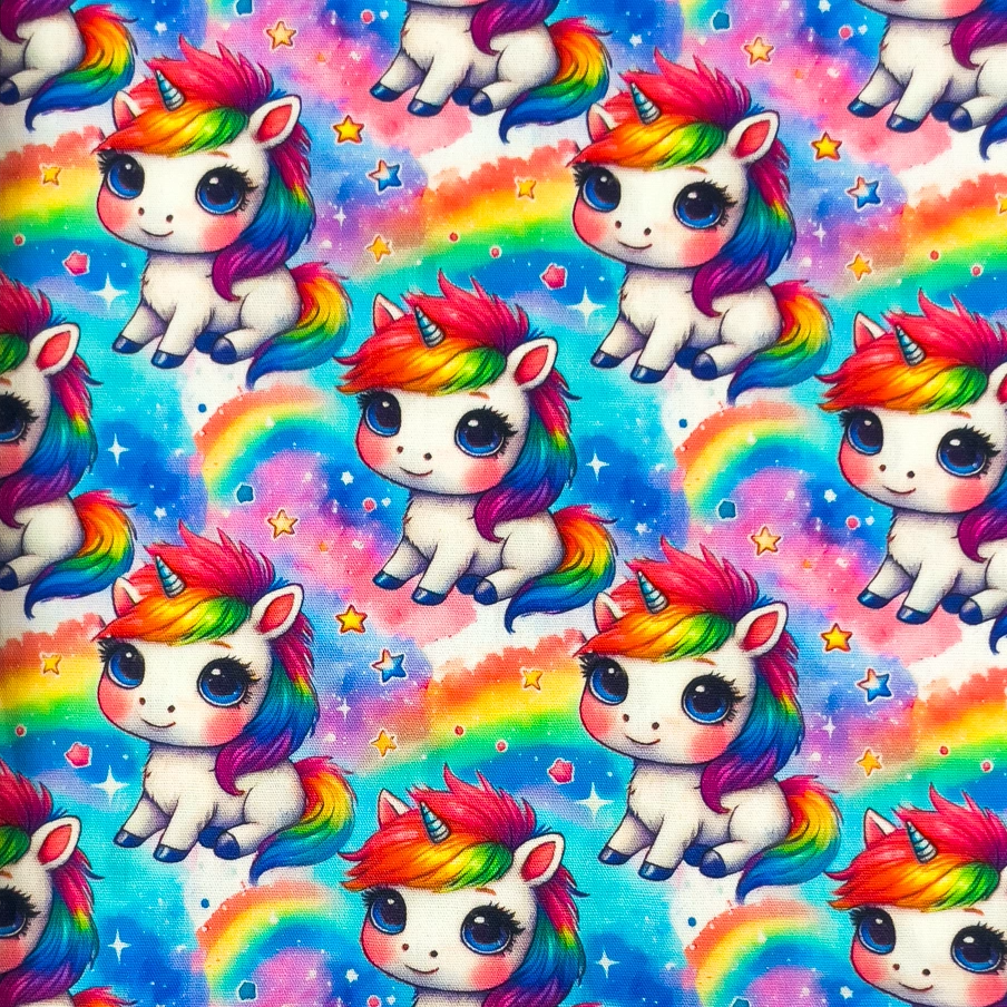 Unicorn Rainbow - bomullspoplin