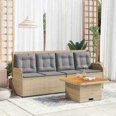 vidaXL loungesæt til haven 3 dele med hynder polyrattan beige