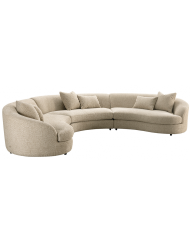MORENA Afrundet hjørnesofa i polyester 410 x 220 cm - Creme