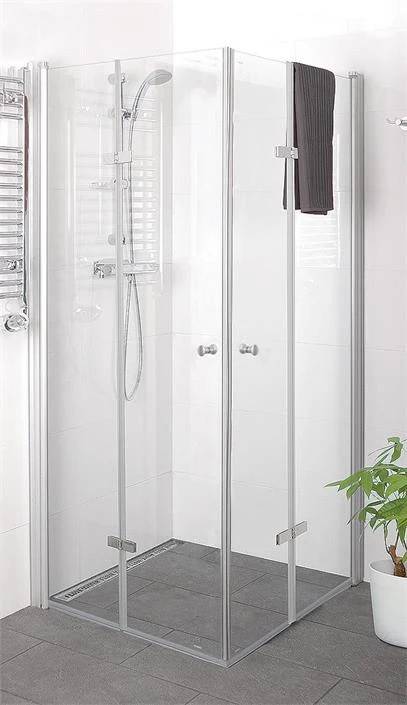 CYCLONE Vikbara duschväggar 80x80 Klarglas 180 cm höjd