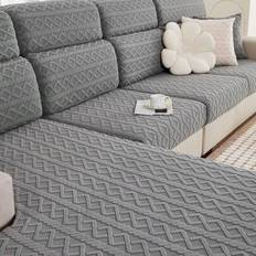 1pc Jacquard Stretchy Sofa Seat Cushion Cover, Modern Style Anti-slip Sofa Protector Fits For L-shape Sofa And Single/double/three/four Seats Sofa - Grey - Single Seat,2 Seater,3 Seater,4 Seater,Sofa Back Covers,L-shaped