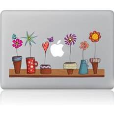 Söt blomkruka mönster vinyl dekal laptop hudfodral för macbook air pro retina 13 tum laptop fodral klistermärke - 13 "