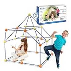 Party town - Bygg din -stuga | 70 delar | Fort Building Kit for kids | Barnleksaker 5 år och äldre | Byggsats för barn STEM