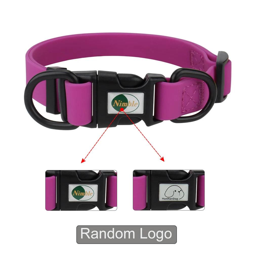 Waterproof Adjustable Pet Collar for Dogs & Cats - PURPLE / M neck 30-50cm (M neck 30-50cm)