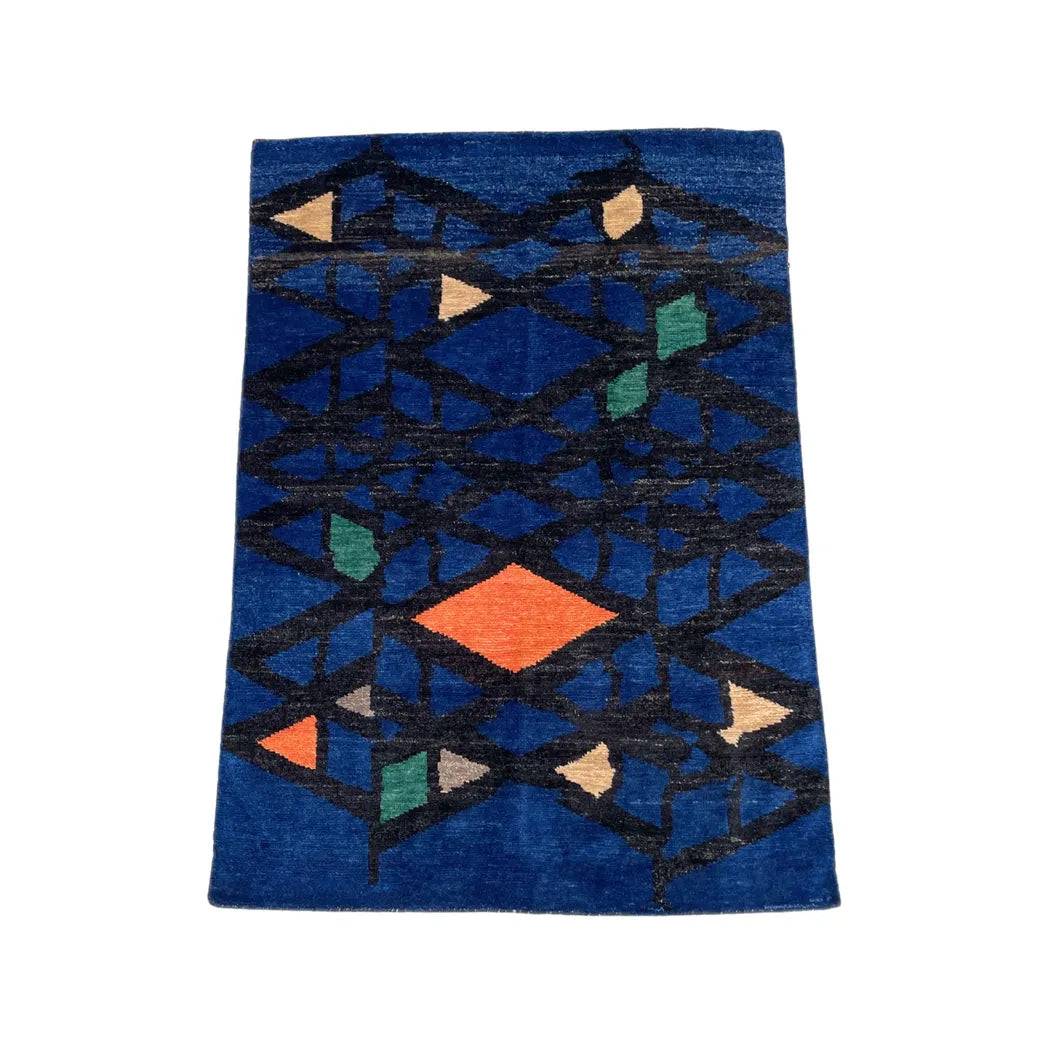 Massimo Gulvtæppe 135x196, Blå/Multi.