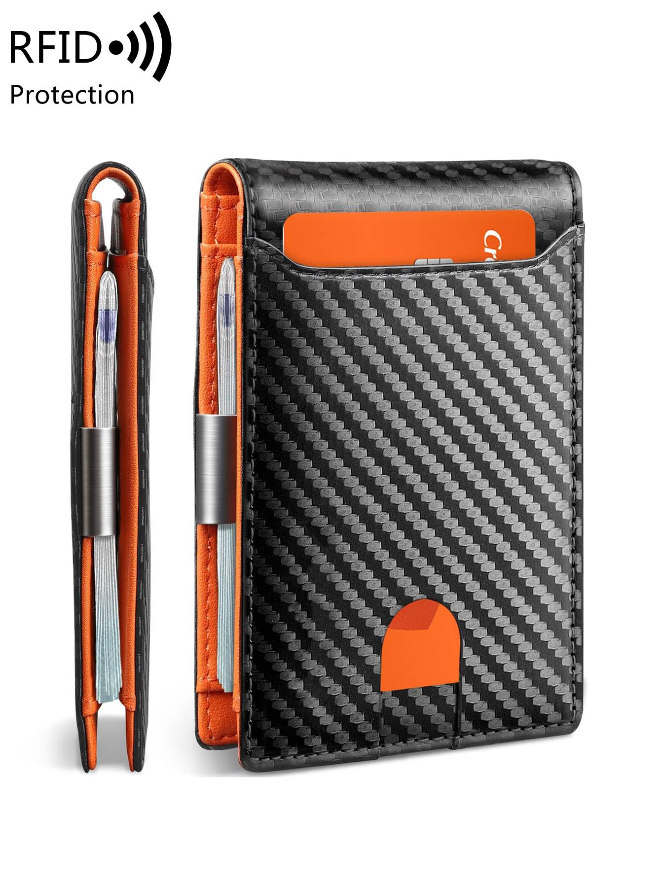 Minimalist and Fashionable Men's Wallet RFID Barrier Multifunctional Ultra-Thin 11 Card Wallet Foldable and Portable for Men's C