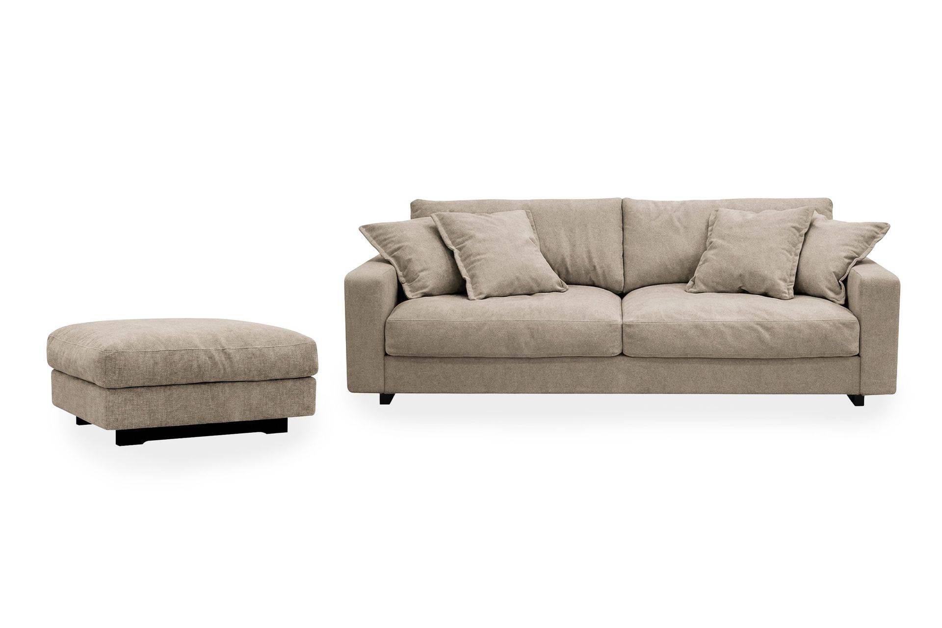 Valencia Soffgrupp Extra Djup 3-sits Soffa + Fotpall i Chenille - Brun Hörnsoffa Scandinavian Choice