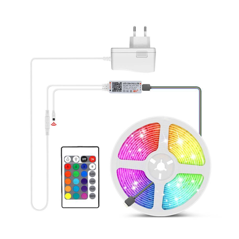 Tuya Smart Life WIFI LED Strip 5050RGB - 5m uppsättning med eu-kontakt