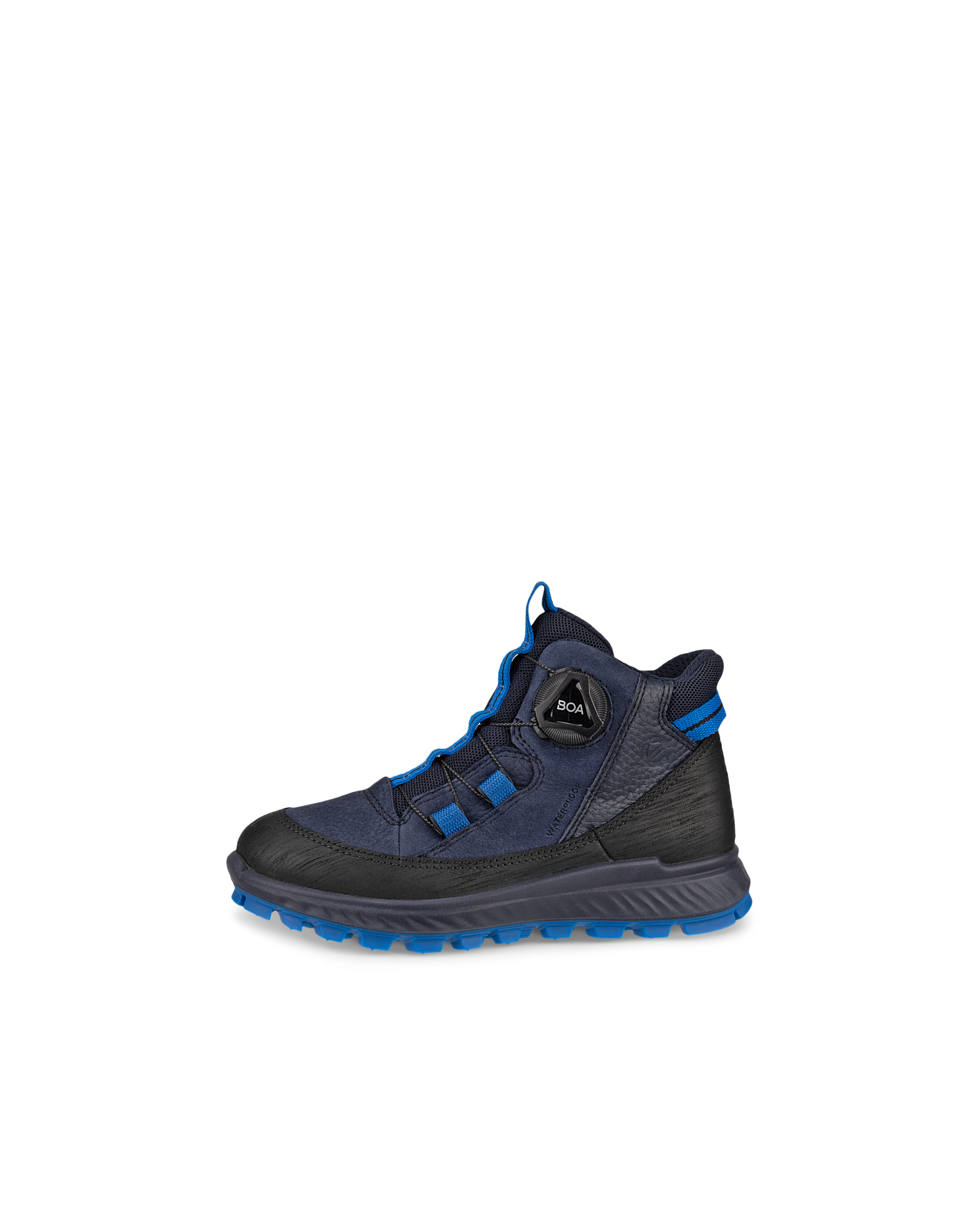 ECCO EXOSTRIKE KIDS - Mellemhøj udendørsstøvle i vandtæt i nubuck til børn - Blå - 27
