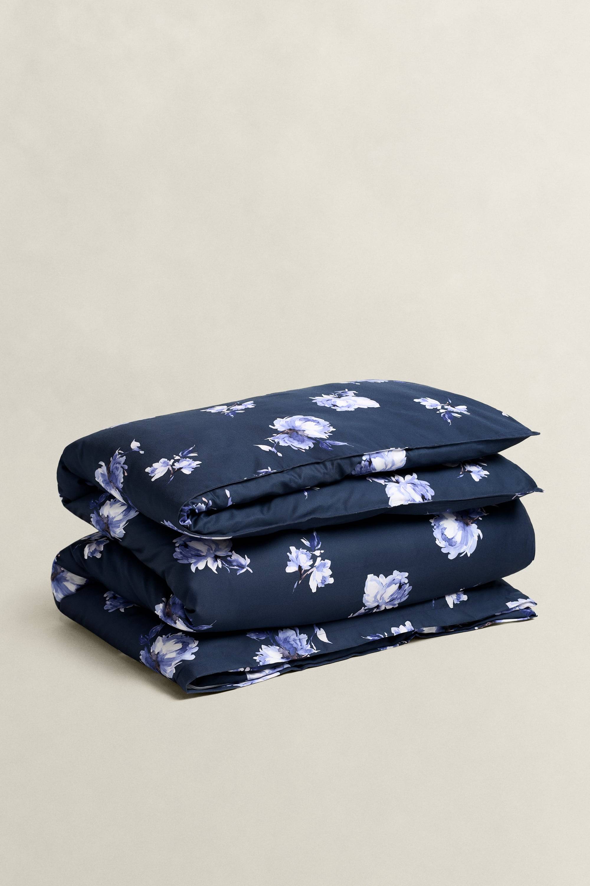 GANT Heminredning Blommigt påslakan, enkel (140x200) SATEEN Blå