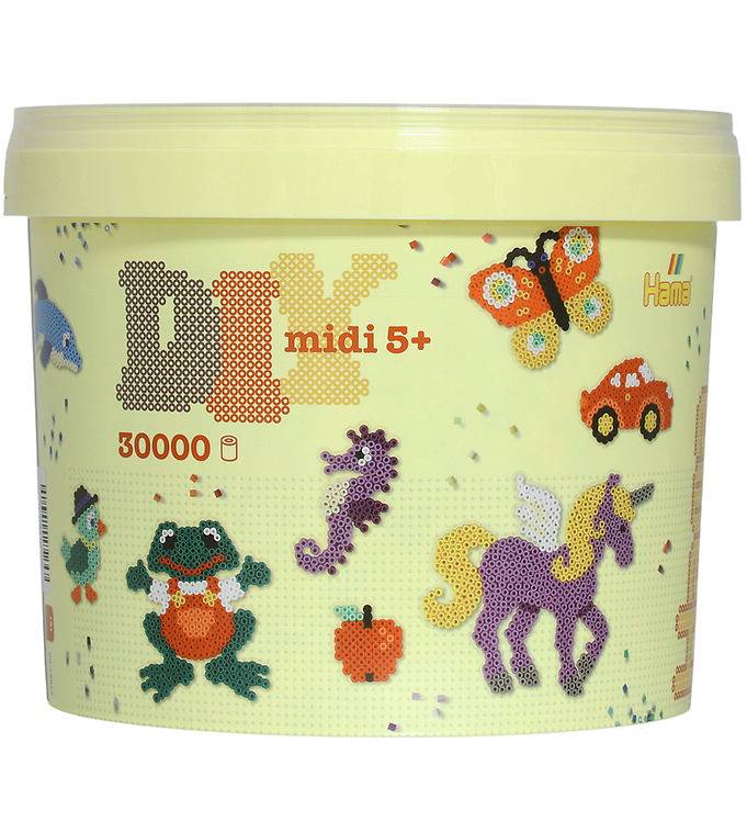 Hama Midi Pärlor - 30000 st. + 3 Plattor I Hink - Påsk - Hama - One Size - Pärlor