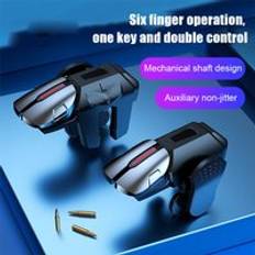6 fingrar mobiltelefon gamepad mobil joystick trigger för pubg spelkontroll riktskjutning l1 r1 tangentknappar för iphone android