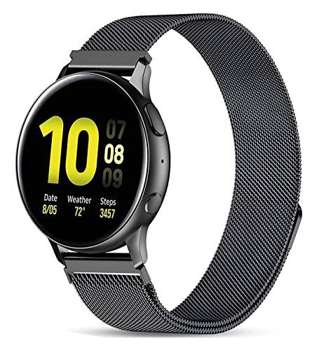 Issinlky metallband kompatibelt för Samsung Galaxy Watch Active 2, 20MM rostfritt stålband för Galaxy Watch 5/Galaxy Watch 4/Galaxy Watch 4 Classic/Galaxy Watch 3 41mm/Gear Sport/Amazfit GTS