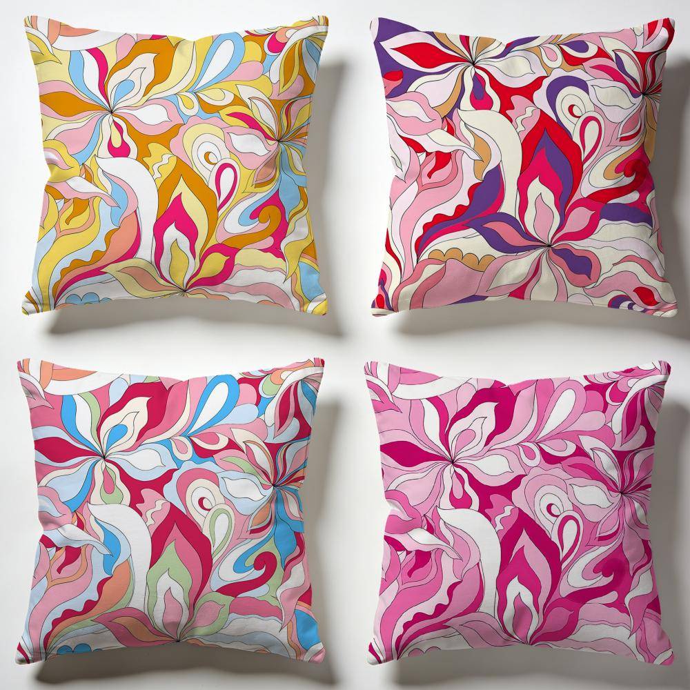 Varm Retro Psykedelisk Blomma Kuddfodral Mjuka Kuddfodral för Hem Sovrum Vardagsrum Soffa