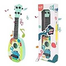 GLAITC Barngitarr, 37 cm gitarr för barn, minigitarr ukulele, gitarrleksak, ukulele-instrument med 4 justerbara strängar, minigitarr för småbarn, nybörjare, pojkar, flickor, present (Style-B)