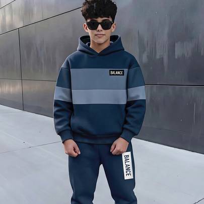 Matchande set med hoodie och sweatshirt för pojkar i tween-åldern, höst - Multifärgad (8Y,9Y,10Y,11Y,12Y)