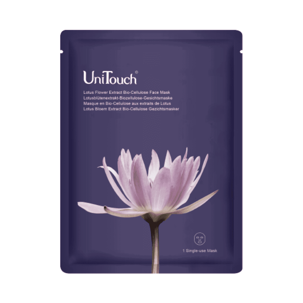 UniTouch bio-cellulosa lotusblomma arkmask Tester 26 ml