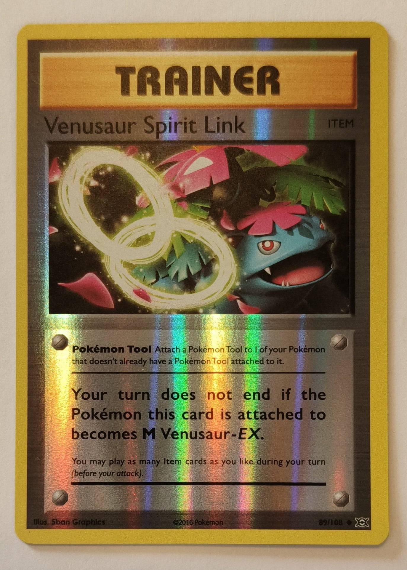 Pokémon Venusaur Spirit Link 89/108 Evolutions Reverse Holo - Pokemon kort - Pocket Monster.