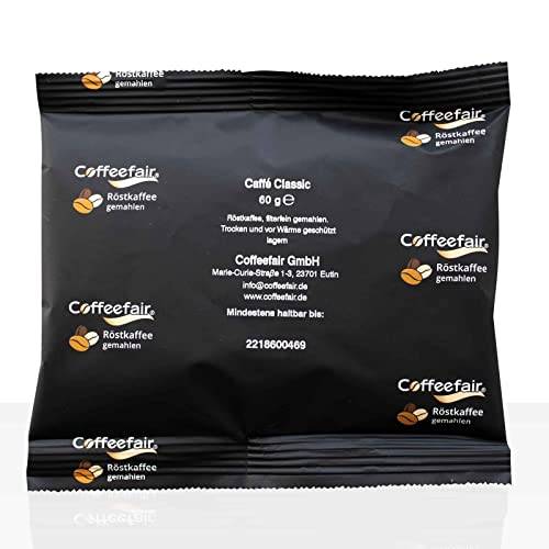 Coffeefair Filterkaffee Caffe Classic 80 x 60g Kaffee gemahlen Gastro-Qualität, schonend geröstet, ausgewogen & vollmundig, für Filterkaffeemaschinen