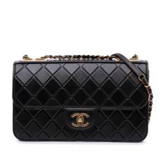 Chanel Vintage, Pre-owned, Dame, Sort, ONE SIZE, Uld, Pre-owned Laeder chanel-tasker