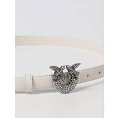Pinko leather belt with Love Birds buckle and rhinestones - S