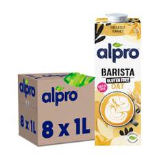 Alpro Haferdrink Barista, Glutenfrei, Pflanzliche Milchalternative, Vegan, Laktosefrei, UHT, 8x1L