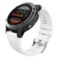MoKo armband kompatibelt med Garmin Fenix 7/6/6 Pro/5/5 Plus/Epix Gen 2/Forerunner 955/945/935/Instinct/Instinct 2, Quick Fit 22 mm ersättnings-sportklockband i silikon, vit