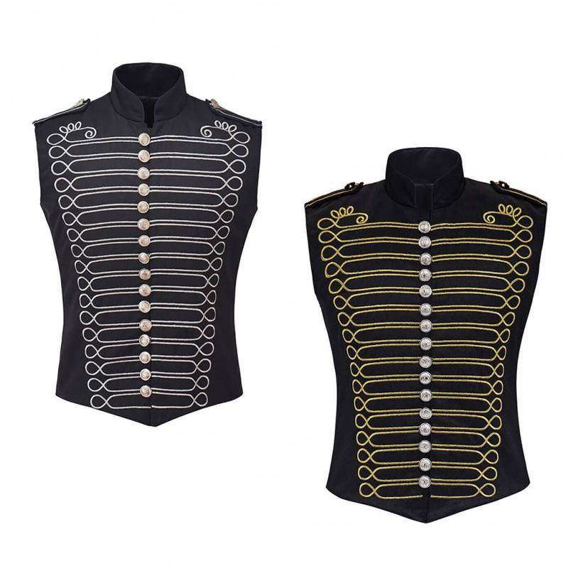 Halloween Medieval Gothic Steampunk Vest Cosplay Costume Mens Vintage Punk Outerwear Themed Parties cm