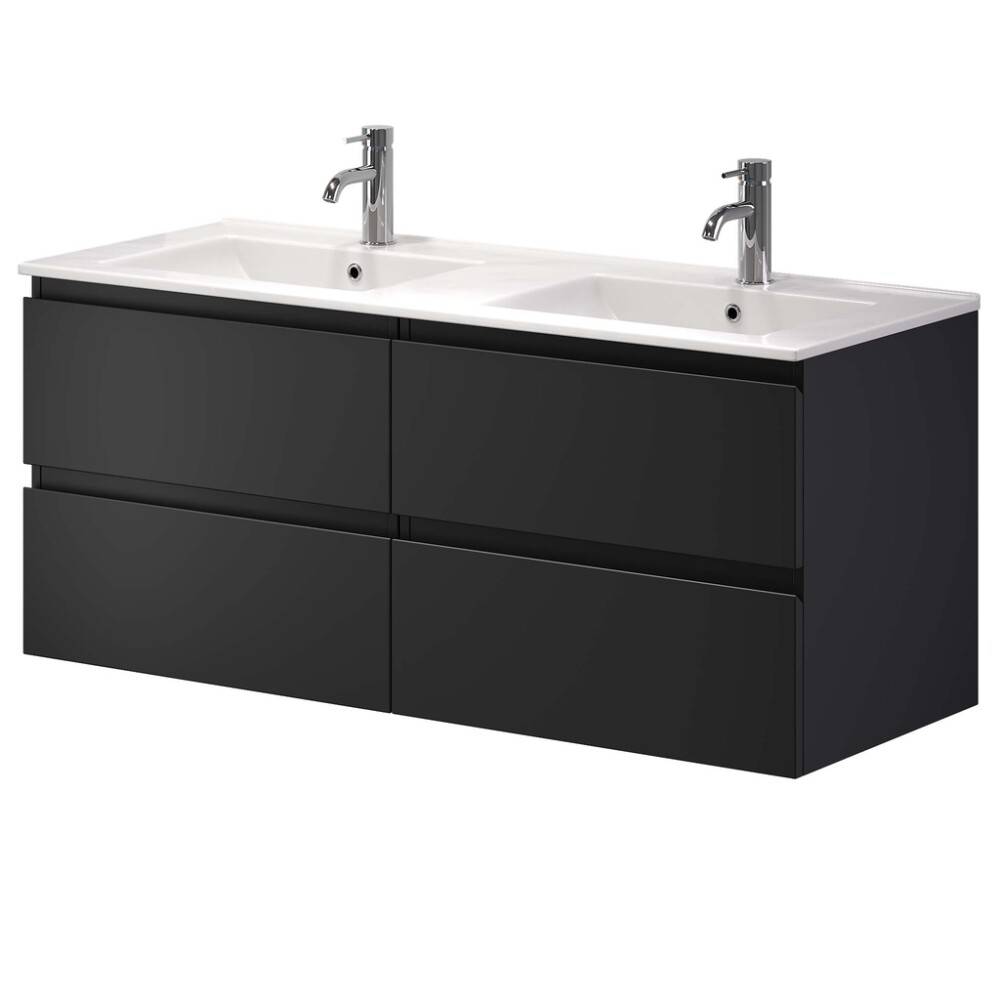 Camden badmøbelsæt Integrated dobbelt sort 120 cm