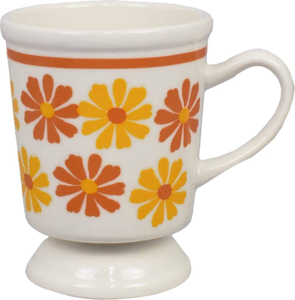 Ippinsha Mug, 250ml, Orange, Retro Flower