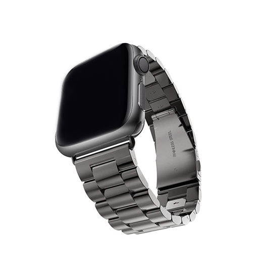 Apple Watch (42/44/SE/45/46/49mm) -  CNC Pro Rustfrit Stål Rem - Mørkegrå