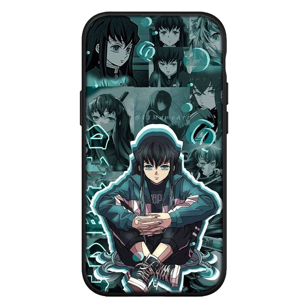för iPhone 15 14 Xiaomi Redmi Note 13 12 11 Pro Max X 8 7 XR 9 Samsung Galaxy A24 A15 S24 S23 Huawei OPPO A38 Demon Slayer Muichiro Tokito telefonfodral for Redmi Note 12 5G ecru