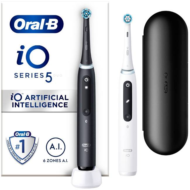 Oral B Elektrisk tandbørste iO5 Duo Sort UCB/ Hvid SC.