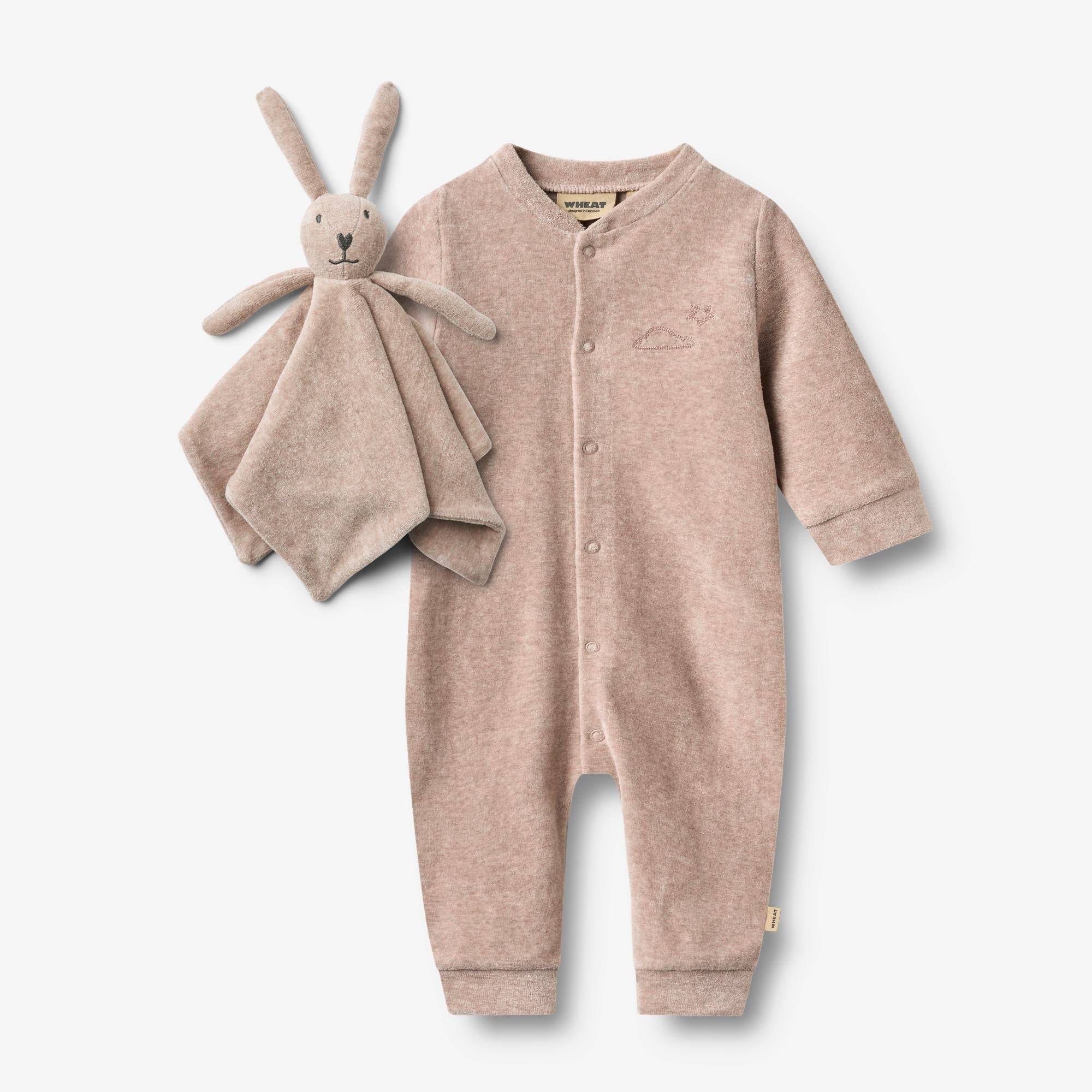 WHEAT® - Gaveæske Robin babysæt - melange rose - Str 56.