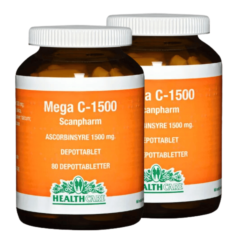 2 x Mega-C 1500 mg. (depottablet) - 80 stk.