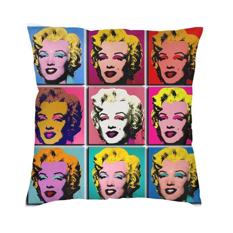 Popkonst Gyllene Warhol Monroe Marilyns Kuddfodral Dekoration 3D-tryckt Stol Kuddfodral Sängkläder Kontorskuddfodral