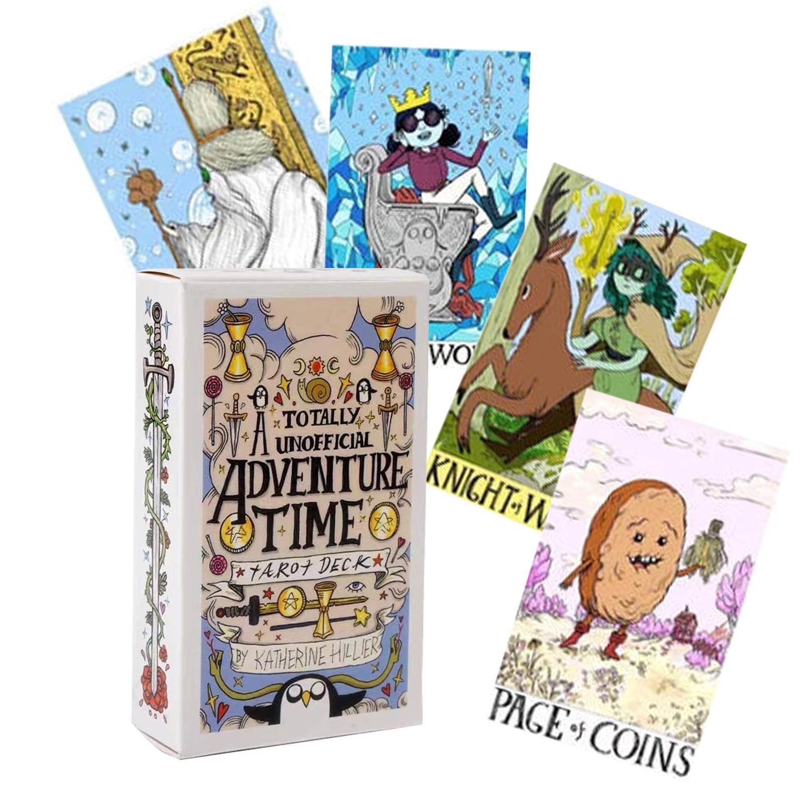 Adventures Time Tarot, Game Cards, Divination and Readings Game Cards, Divinations Tarot, Brädspelskort, Intressant kortspelsset beige