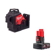 Milwaukee 3-plans laser 360 M12 3PL + batteri 6,0Ah M12 B6 4933498861