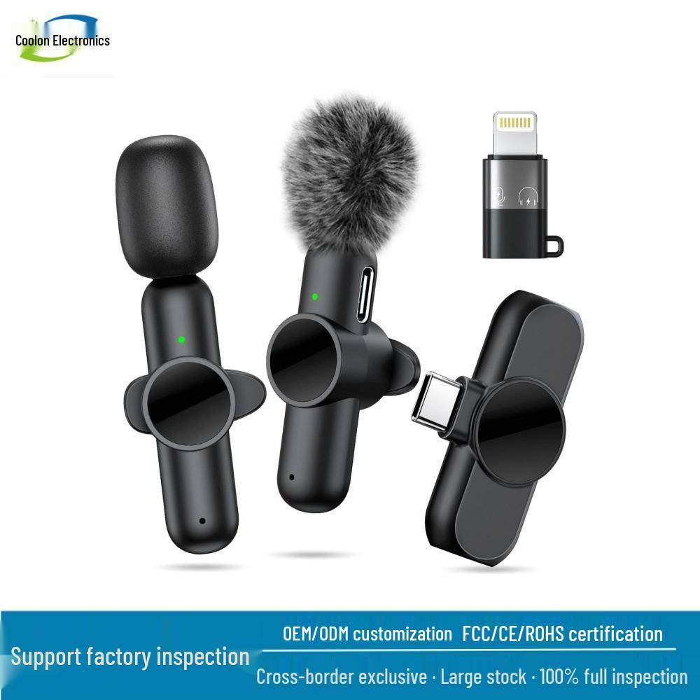 K3 Wireless Lavalier Microphone: Dual Connector with Noise Reduction for Live Streaming and Recording