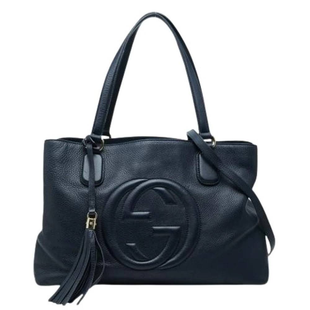 Gucci Vintage Pre-owned Vintage Tote Bag - Vintage - Dame - Blå - ONE SIZE - Uld
