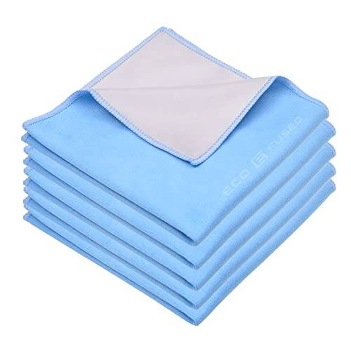 Överdimensionerade mikrofiber rengöringsdukar XL - 5-pack - 12 x 12 tum - Dubbelsidiga rengöringsdukar - Mikrofiber- och mockakläde för smartphones, LCD-TV, surfplattor, bärbara datorskärmar, kameror