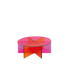 Glas Italia - XXX02 Low table Ø:80, Yellow glass, Base: Laminated glassplates - Småbord & sidobord - Johanna Grawunder - Orange - Glas
