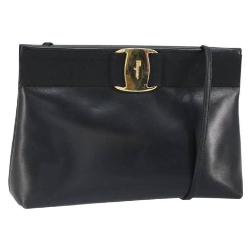 Salvatore Ferragamo Pre-owned Pre-owned Læder Crossbody Taske - Vintage - Dame - Sort - ONE SIZE - Læder