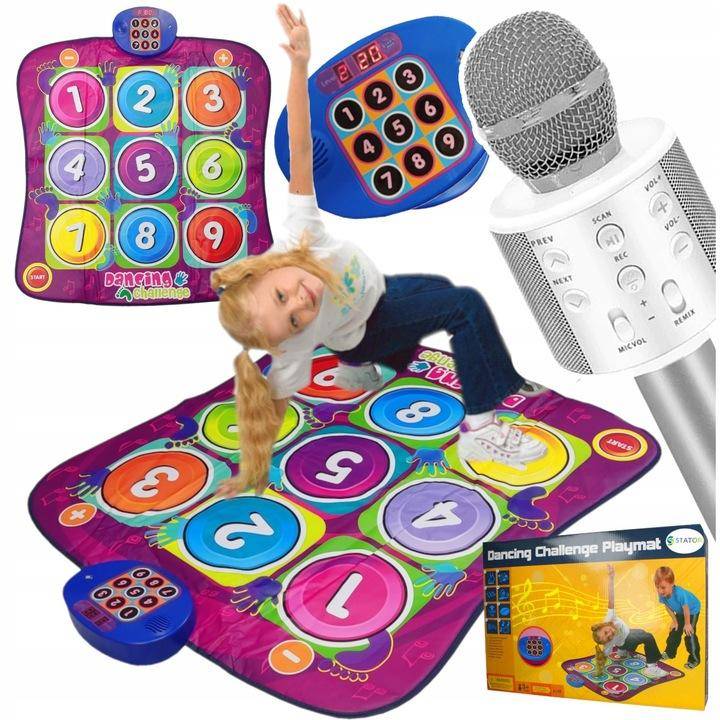 Mata Muzyczna Do Tańczenia Tańca + Mikrofon Karaoke Głośnik Bluetooth 2W1