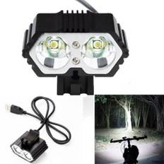 6000 Lumens 2 X CREE XM-L T6 LED USB Vattentät Lampcykel Cykellampa