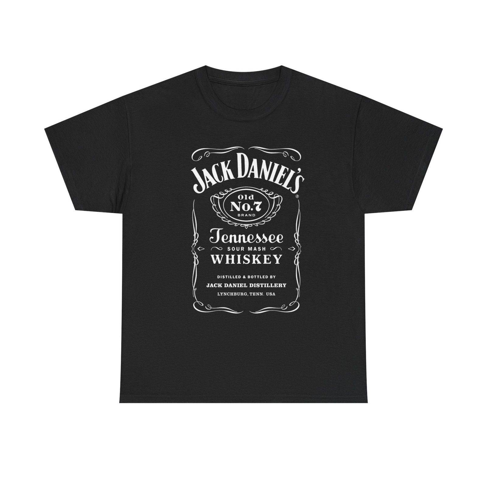 Jack Daniels Whiskey Grafisk T-shirt Tung Bomulls-Tee NY Unisexskjorta Bomull Överdimensionerad Stor Storlek cm white