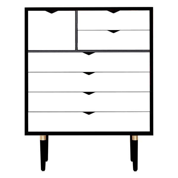 Andersen Furniture S8 kommode - Eg sort - Hvide fronter