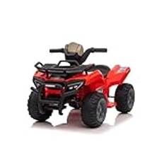 6 V elektrisk ATV bil, barn, mini-fyrhjuling, batteridriven fotpedal, horn, strålkastare framåt/bakåt, musik, skorpion elektrisk fyrhjuling för pojkar och flickor (röd)