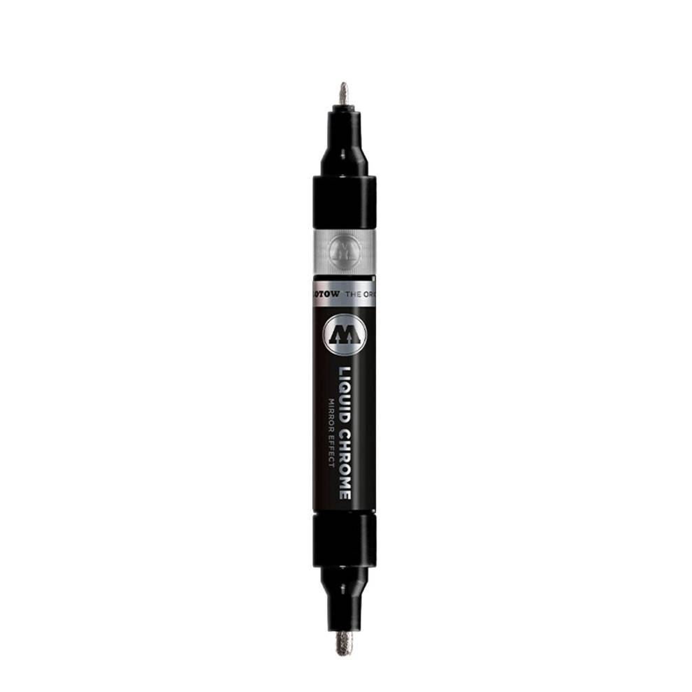 Molotow Liquid Chrome Twin Tip Marker - Mirror Effect Dual Tip Pen - 1.5 & 4mm NIB Size