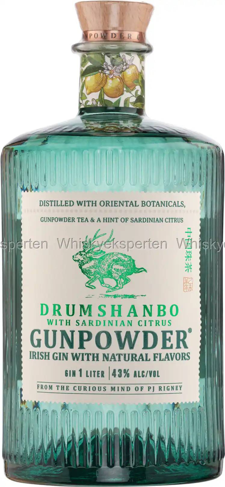 Drumshanbo Sardinian Citrus Gunpowder Irish Gin (1 Liter) 100 cl, 43%